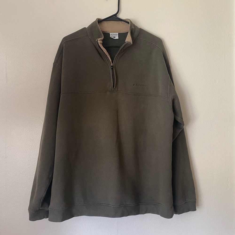 Men’s Olive Green Columbia 3/4 Zip Pullover Jacket